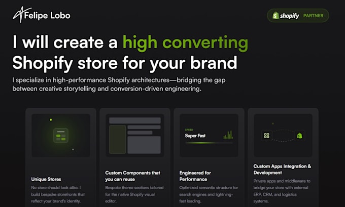 create a custom high converting shopify store for your brand