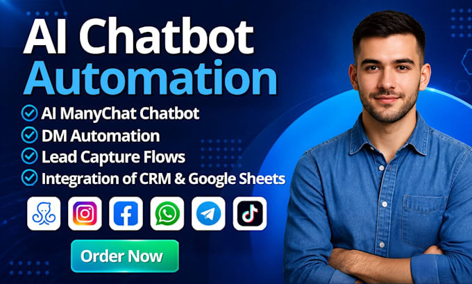 create ai chatbot for social media businesses with manychat