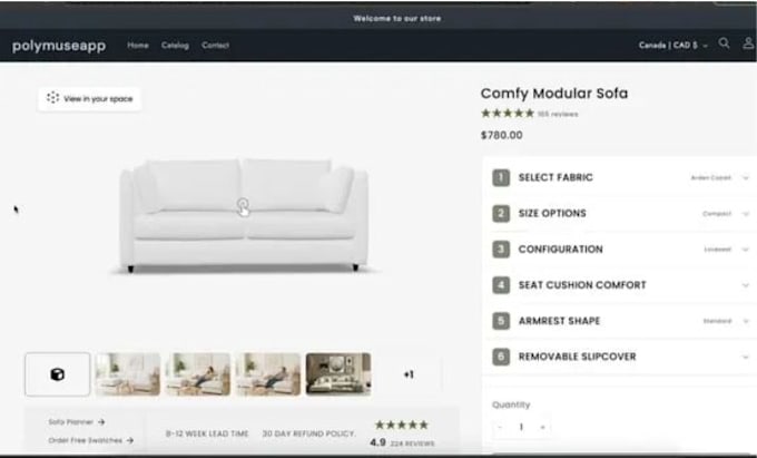do 3d product configurator,  webgi 3d website app threejs verge3d saas animation
