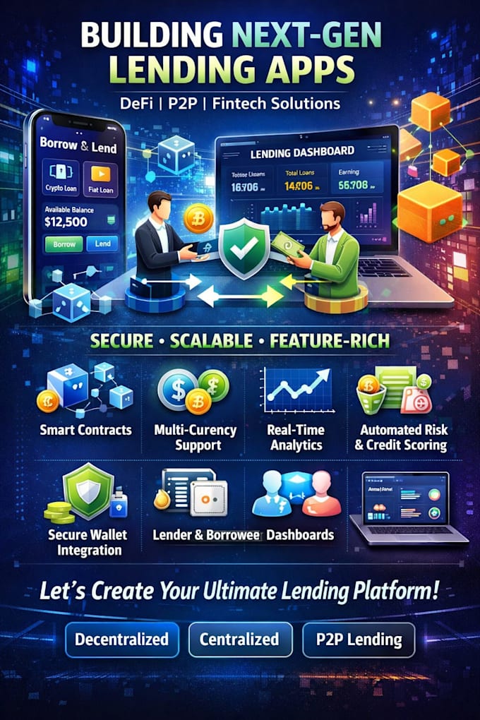 develop lending marketplace app, defi lending app, lending app, p2p lending app