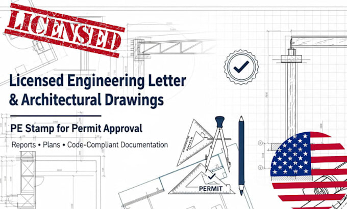 Permitting Lettering Draft licensed engineering letter, architectural drawing, pe stamp for ...