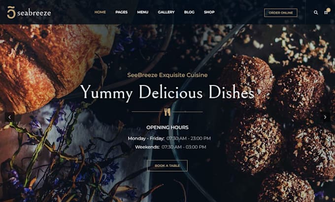 design a wordpress website for bakery, cafe, restaurant and catering