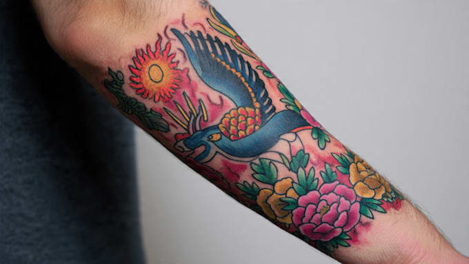 make old school style tattoo design
