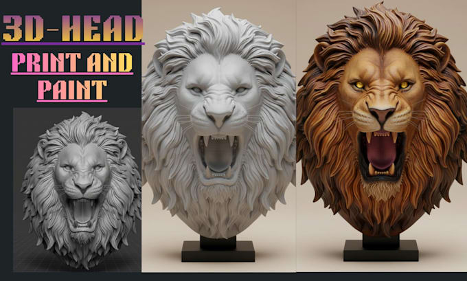 3d model, print and hand paint your custom 3d head bust, face, stl file fix