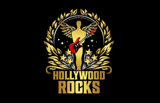 design unique hollywood rocks logo