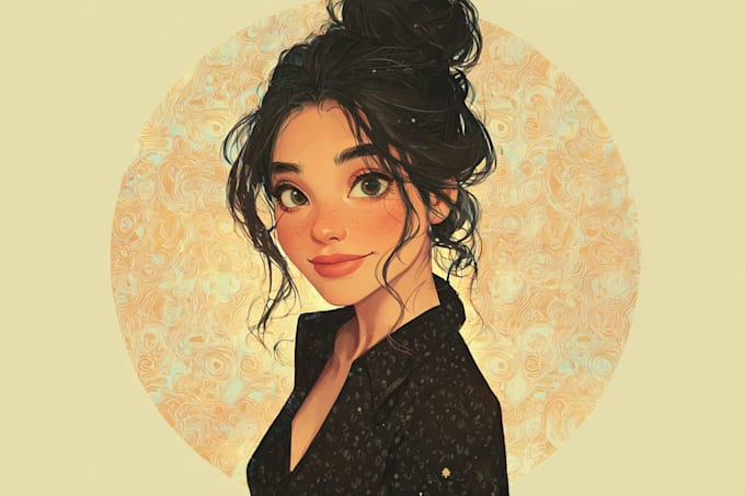 create a magical disney style portrait illustration