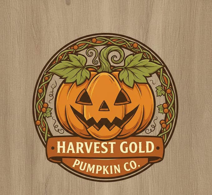 design a fun and creative pumpkin logo for your brand