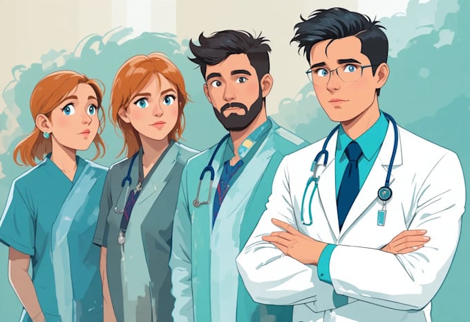 do vector design of doctor characters illustration