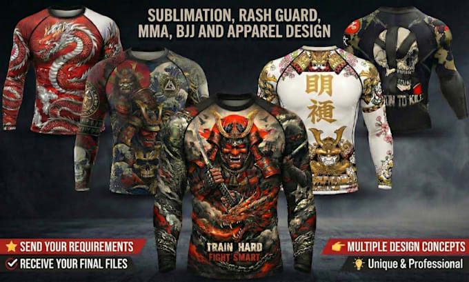 do sublimation rash guard mma bjj apparel design