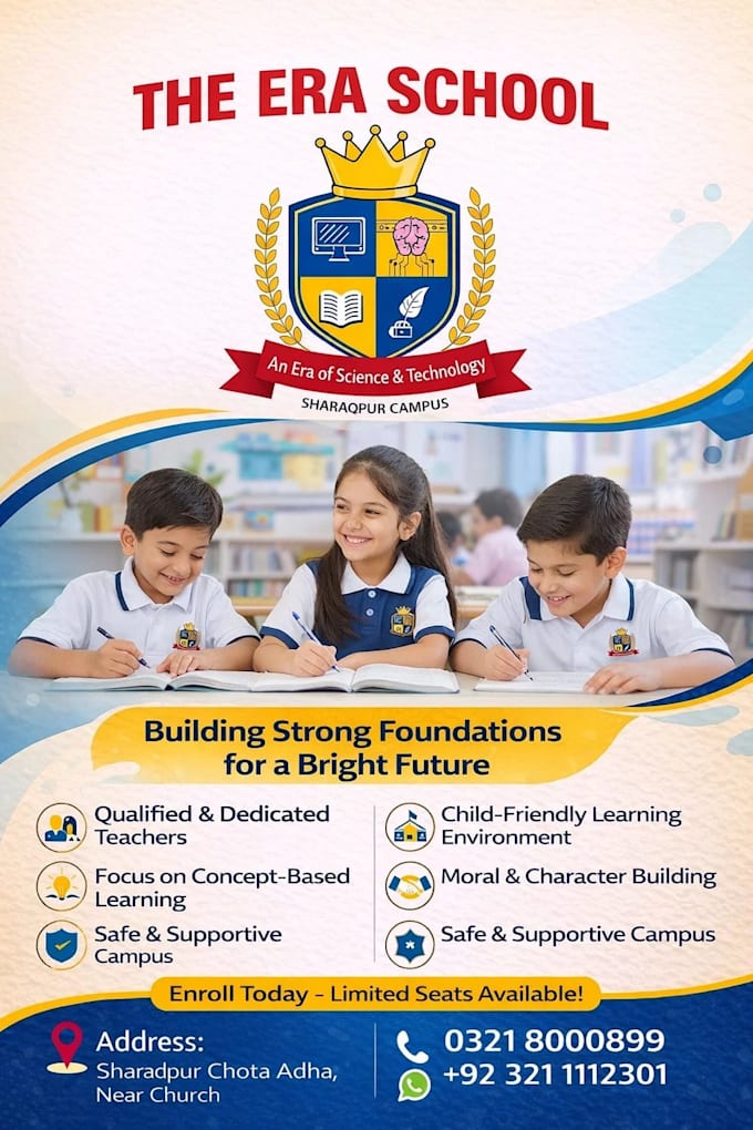 creative school admission poster or  flyer design