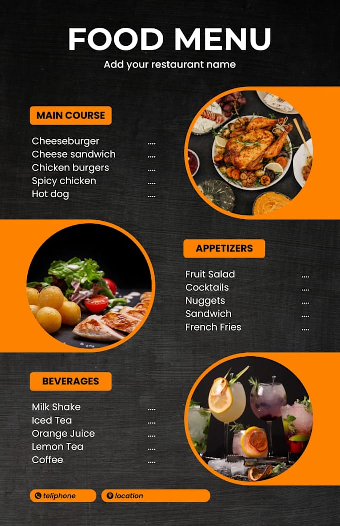 design modern creative restaurant food menu, digital flayers