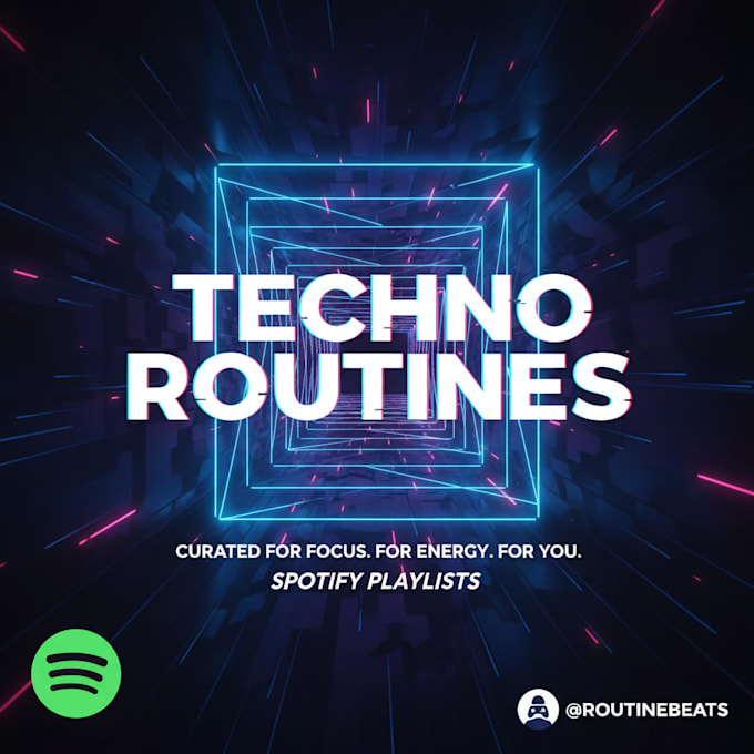promote your spotify techno music ,routine playlist curators