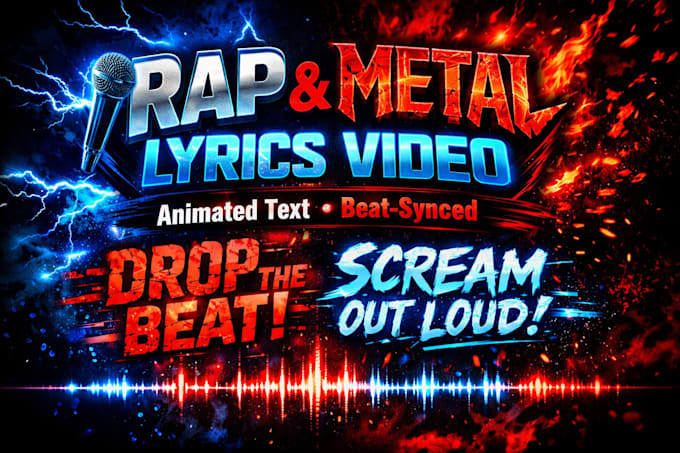 create a rap or metal lyrics music video with animated text