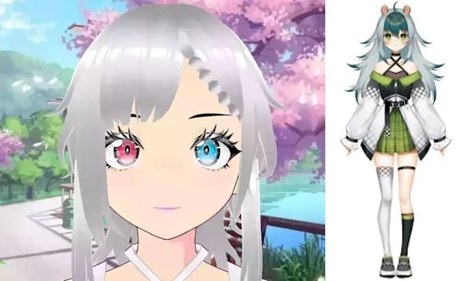 create a custom 2d anime live2d vtuber model for vroid, pngtuber and streaming