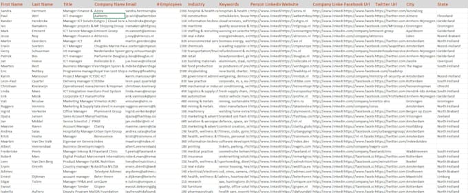 bulk lead generation and data collection in excel or CSV
