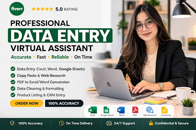 do accurate data entry and spreadsheet work fast