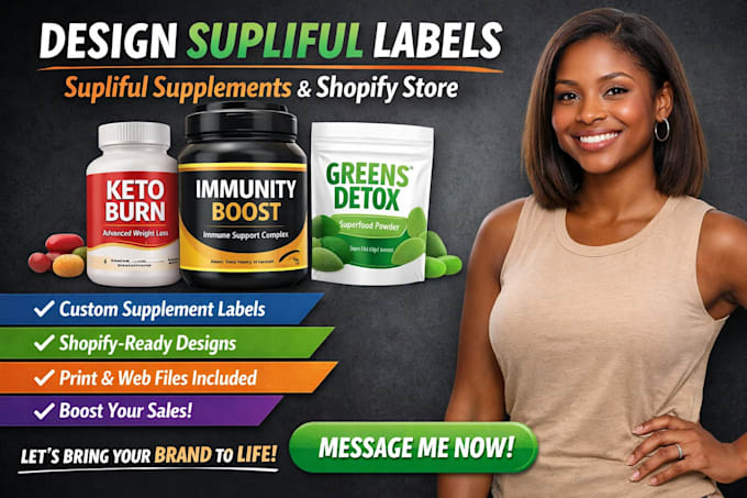 design supliful label supliful supplements products label design shopify store