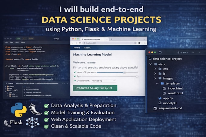 do data science, deep learning, machine learning and python projects