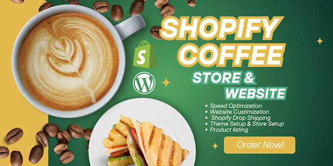 design coffee website, coffee shopify store, cafe website