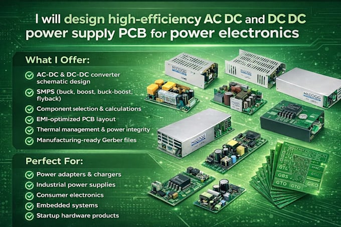 Design high efficiency ac dc and dc dc power supply pcb for power ...