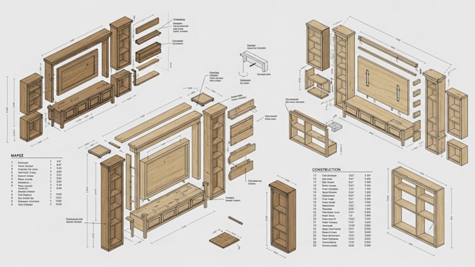 Design professional 3d woodworking and carpentry plans by Ryann_johnny ...