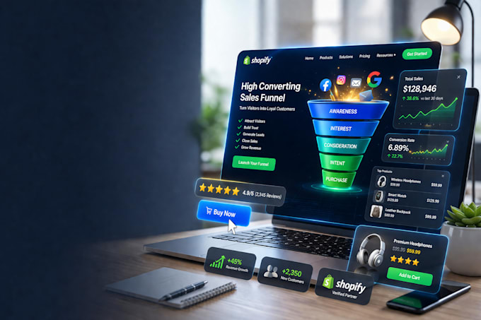 design a shopify sales funnel landing page