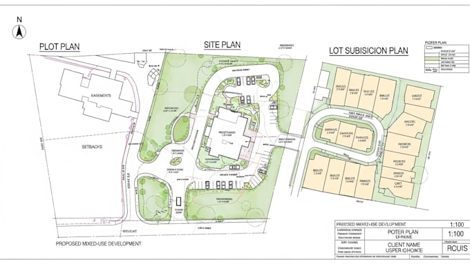 draw plot plan, site plan, map, lot subdivision, and master plan for city permit