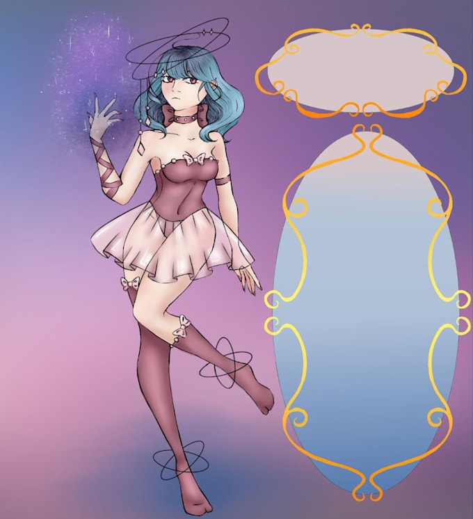 stylized female character illustration