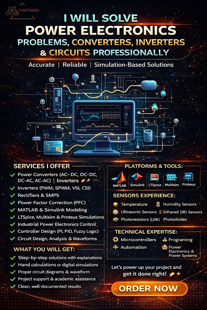 professionally solve power electronics problems converters ,inverters