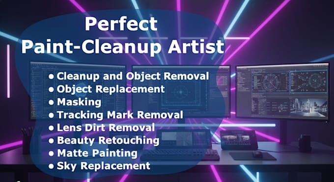 do cleanup, object removal, wire removal and masking