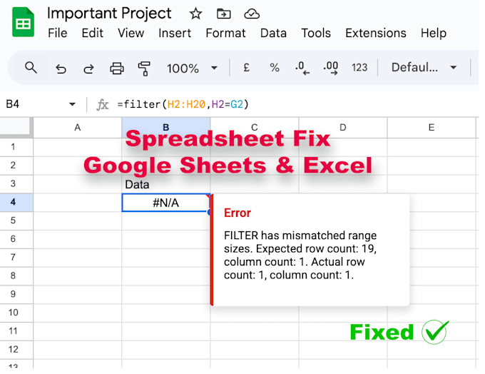 fix broken google and excel spreadsheets and formulas