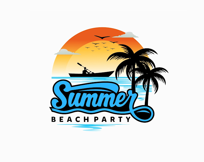create graceful and fantastic beach logo design