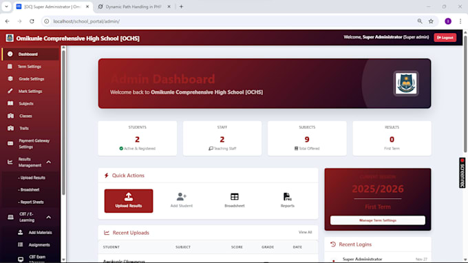 develop a web app  using PHP and javascript