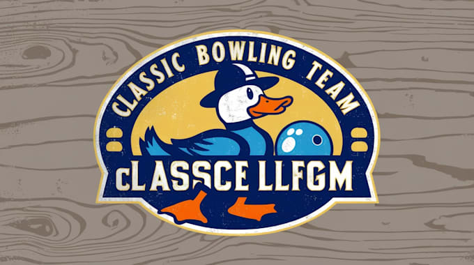 design classic duck bowling team logo