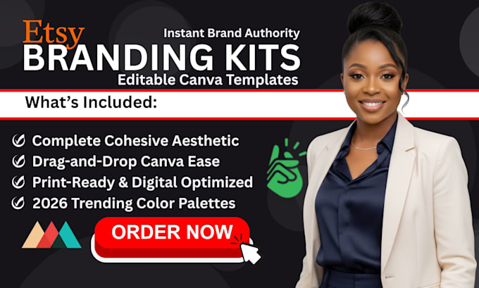 design a cohesive etsy branding kit and editable invoice templates