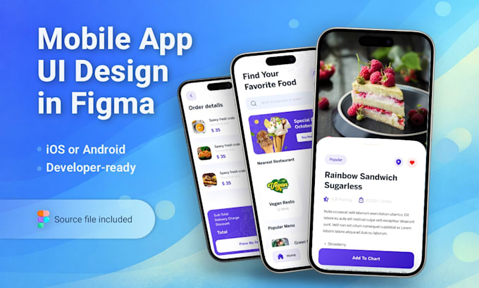 do mobile app UI design or redesign clean and modern apps