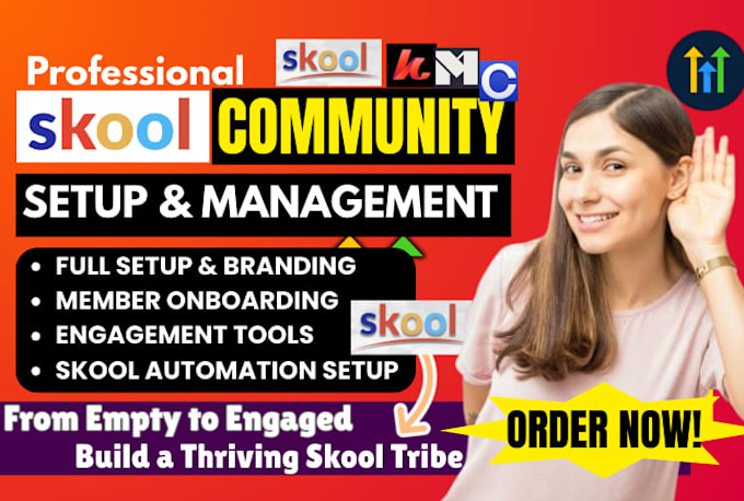 do skool community manager ,skool community setup , course content , kajabi