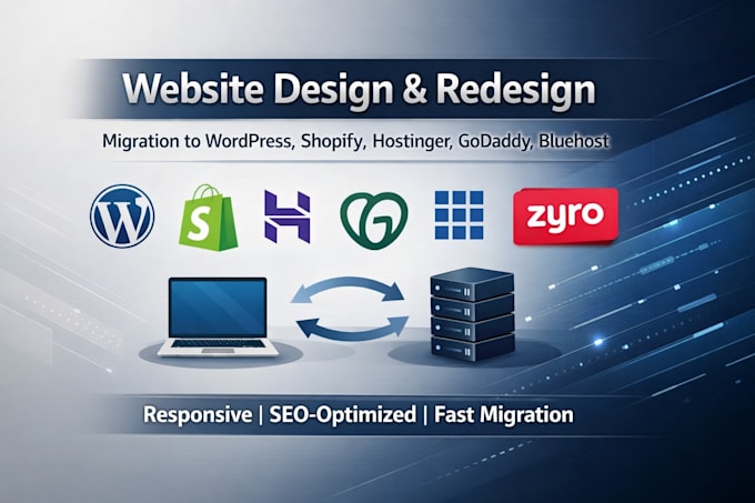 website design ionos migrate to wordpress shopify hostinger godaddy bluehost