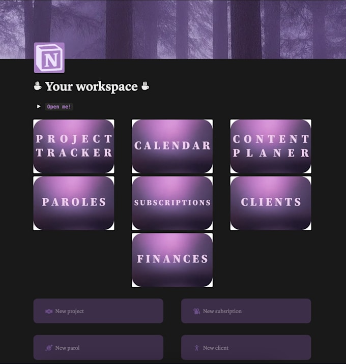 set up a complete notion system for freelancers