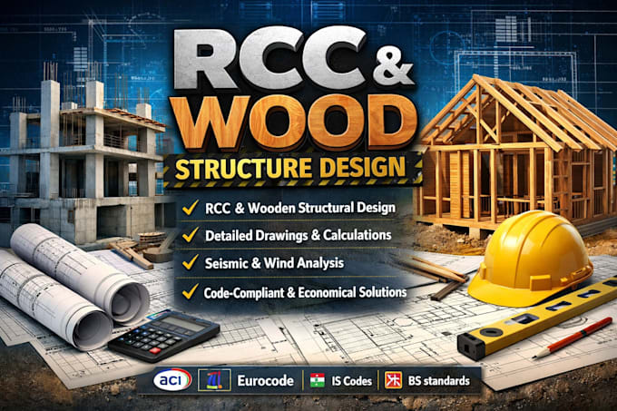 design rcc concrete and wood framing structural plans