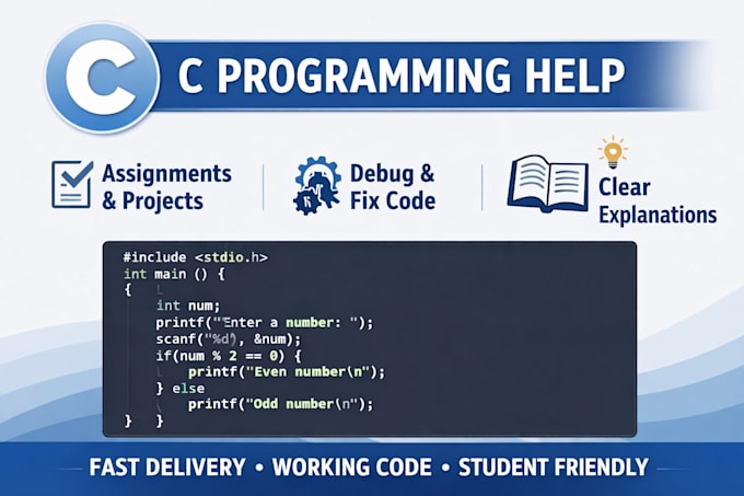 Help you with c programming assignments by Studyassistnow | Fiverr
