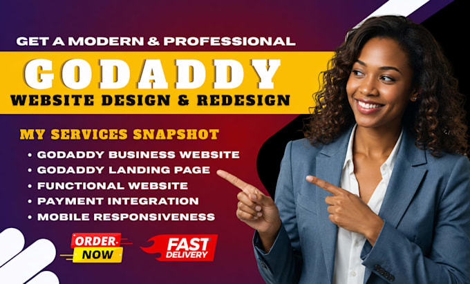 godaddy website design, godaddy website redesign modern godaddy website design