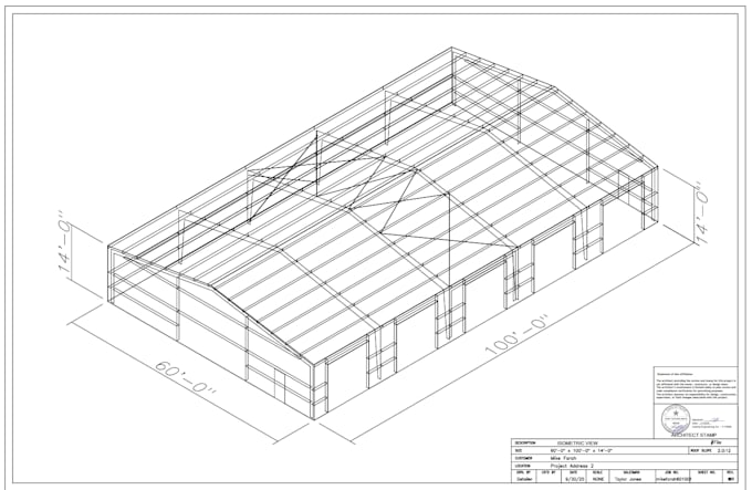design steel building with detail fabrication drawings