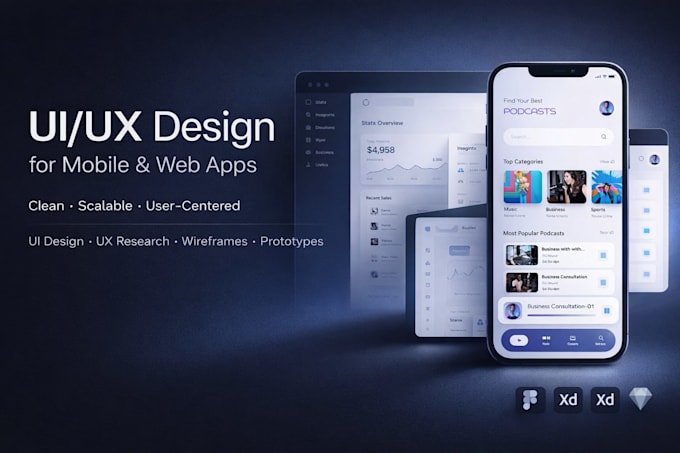 Design modern ui ux design for mobile app website figma app ui ...
