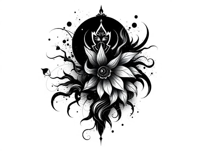 custom an abstract black tattoo design