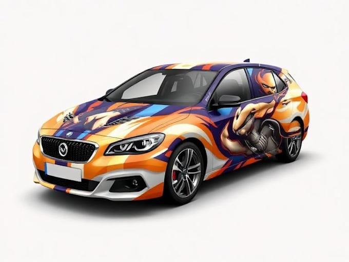 wrap the car wrapping with itasha decal vector design