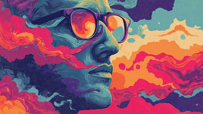 create psychedelic trippy pop art poster cover