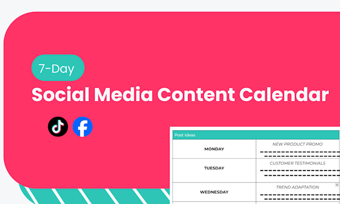 do a weekly content calendar for your business
