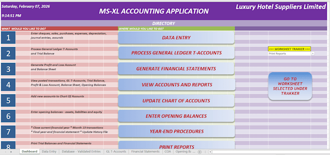 create an accounting application ms xl for you