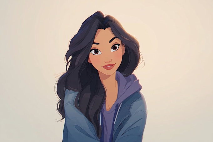 do cute disney cartoon portrait
